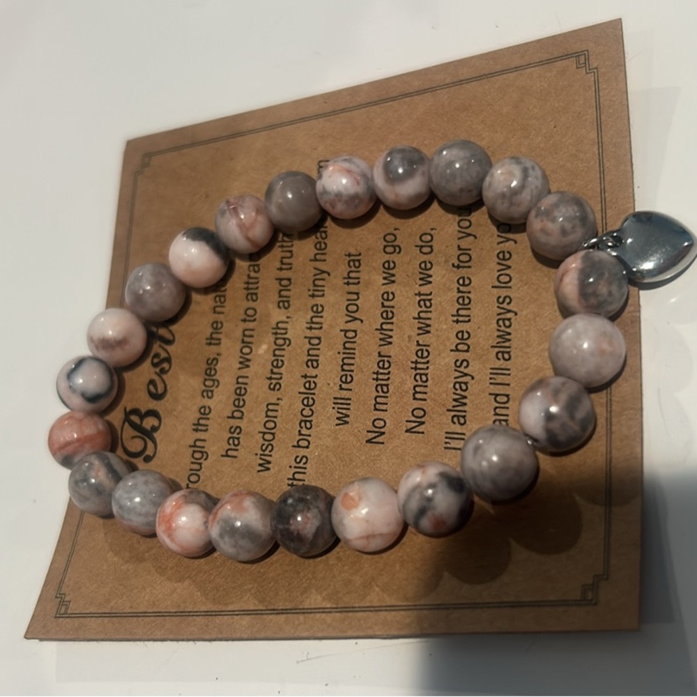 Elegant Beaded Bracelet with Heart Charm Best Friend Gift